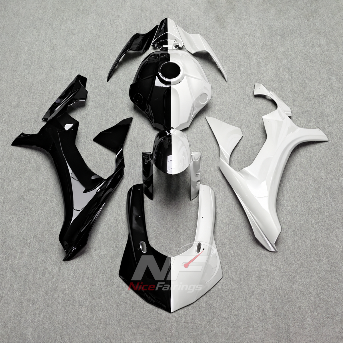 For Yamaha YZF-R1 2015-2019 Black White Motorcycle Fairings | NiceFairings - main product image