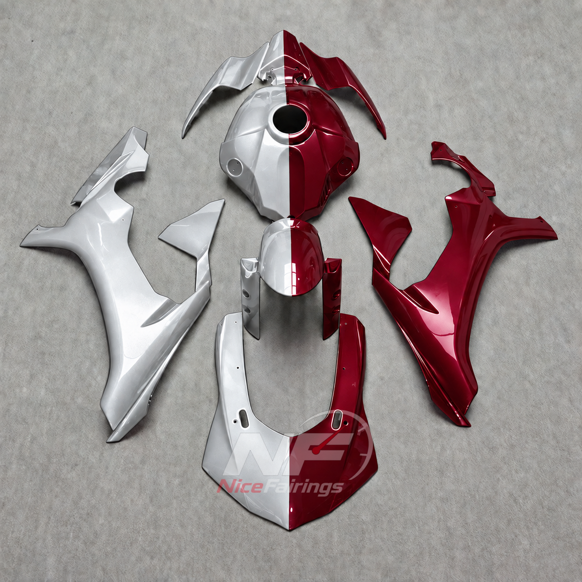 For Yamaha YZF-R1 2015-2019 Silver Red Motorcycle Fairings | NiceFairings - main product image