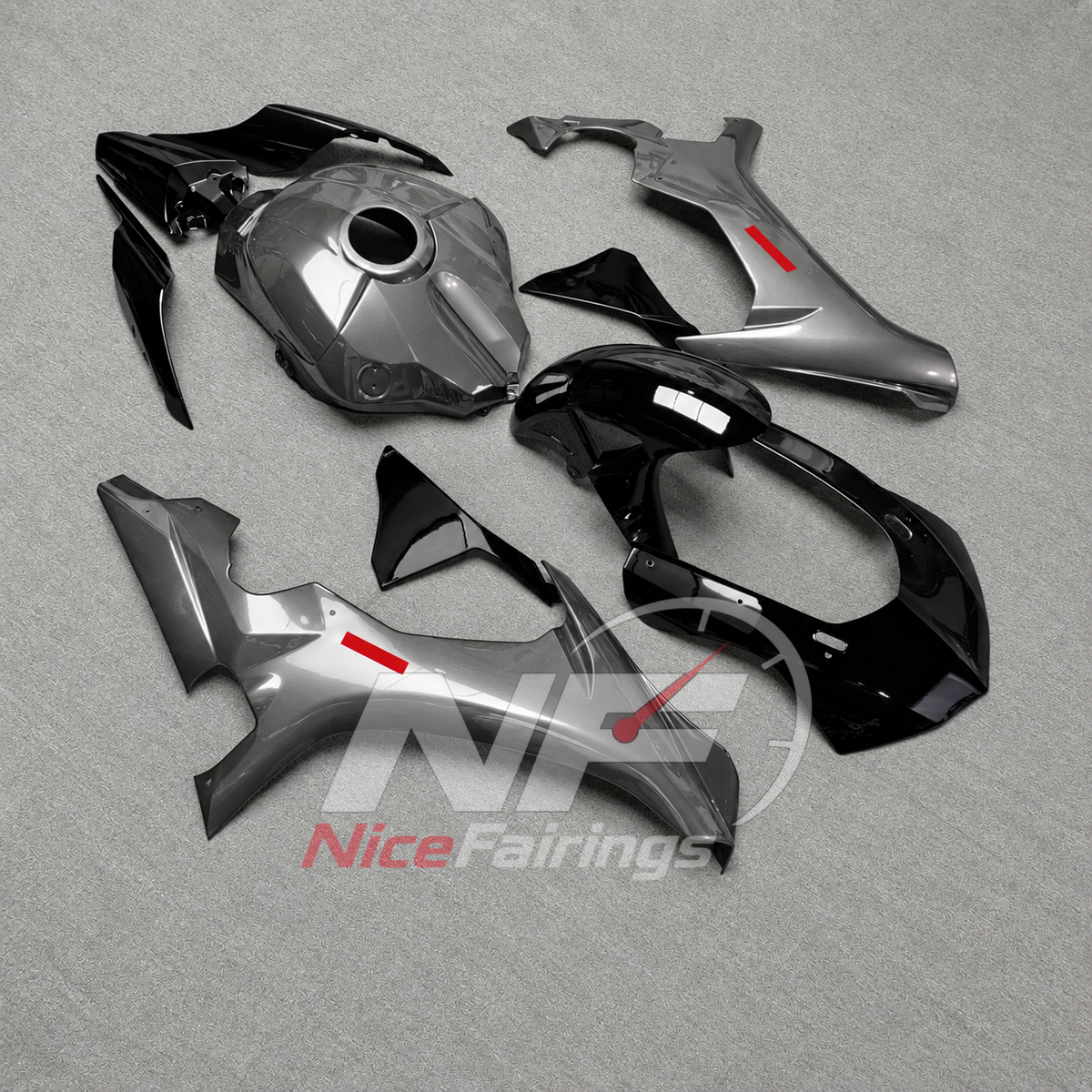 For Yamaha YZF-R1 2015-2019 Grey Black Red Motorcycle Fairings | NiceFairings - front angle image