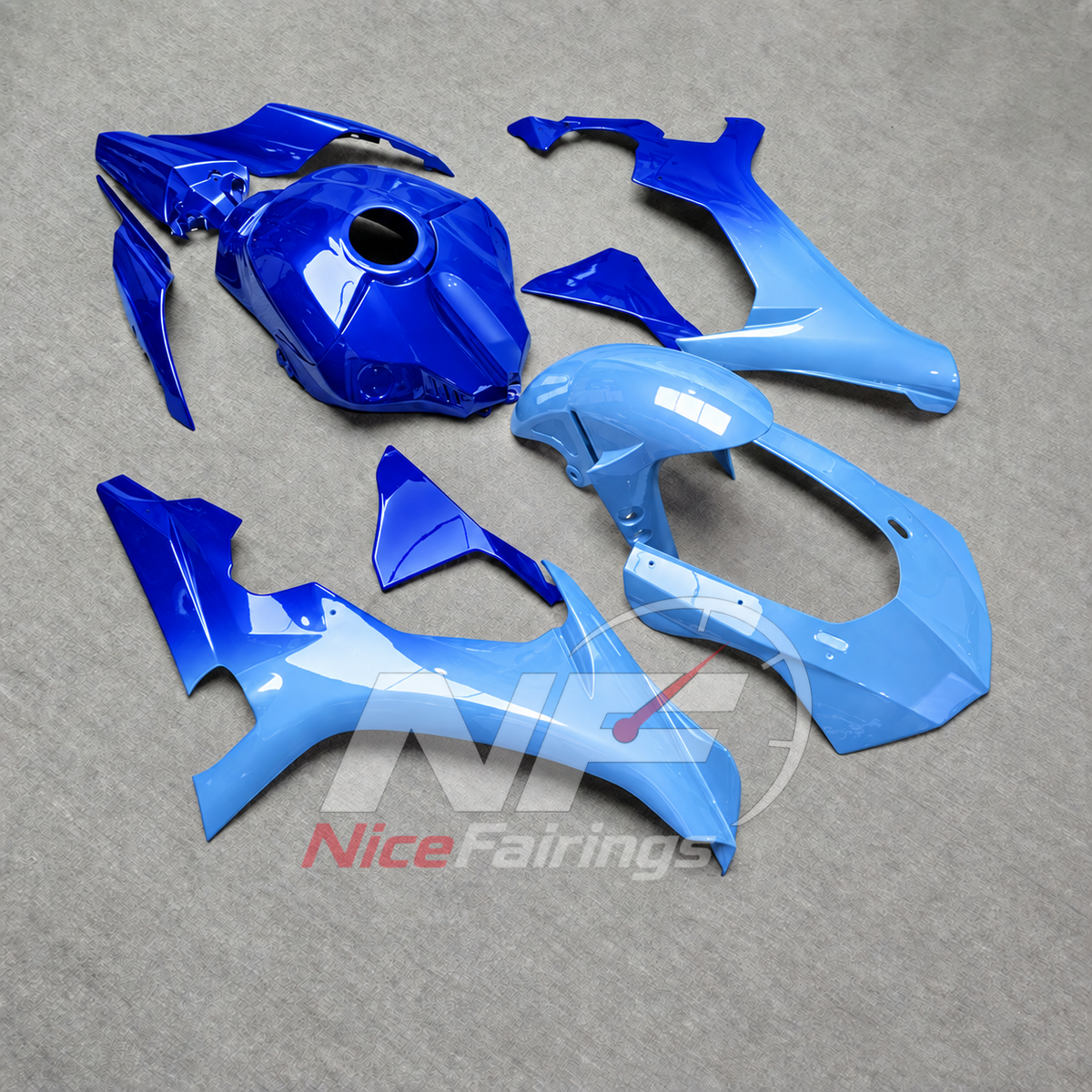 For Yamaha YZF-R1 2015-2019 Blue Motorcycle Fairings | NiceFairings - side angle image
