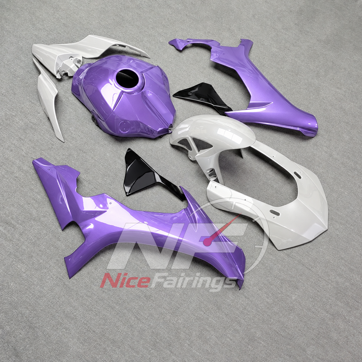 For Yamaha YZF-R1 2015-2019 Purple White Motorcycle Fairings | NiceFairings - front angle image