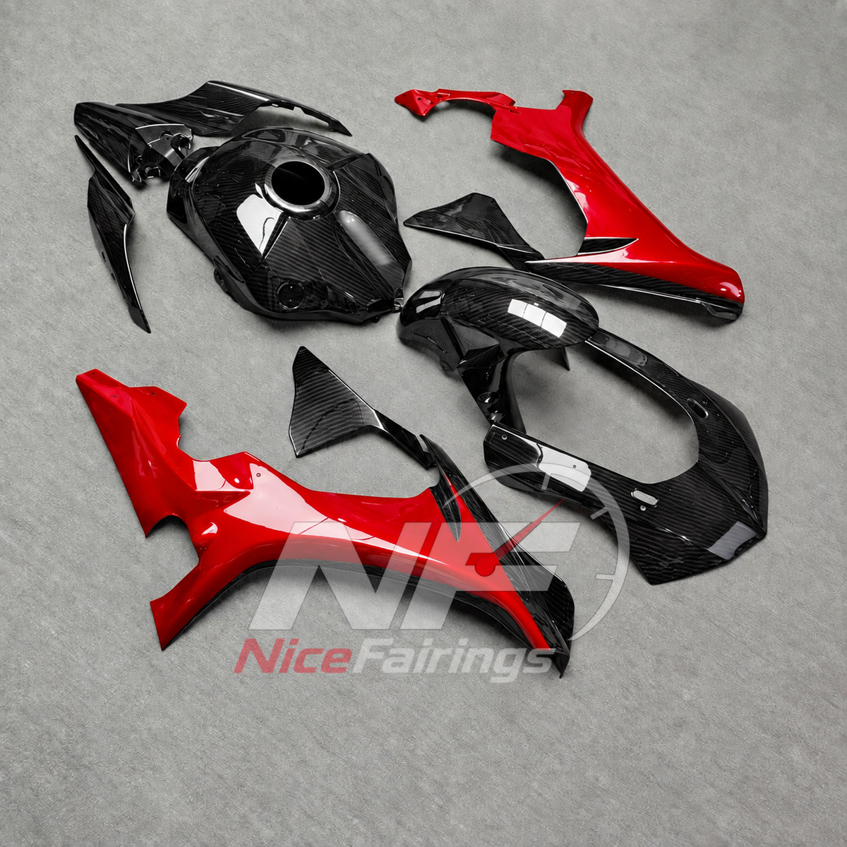 For Yamaha YZF-R1 2015-2019 Red Black Motorcycle Fairings | NiceFairings - front angle image