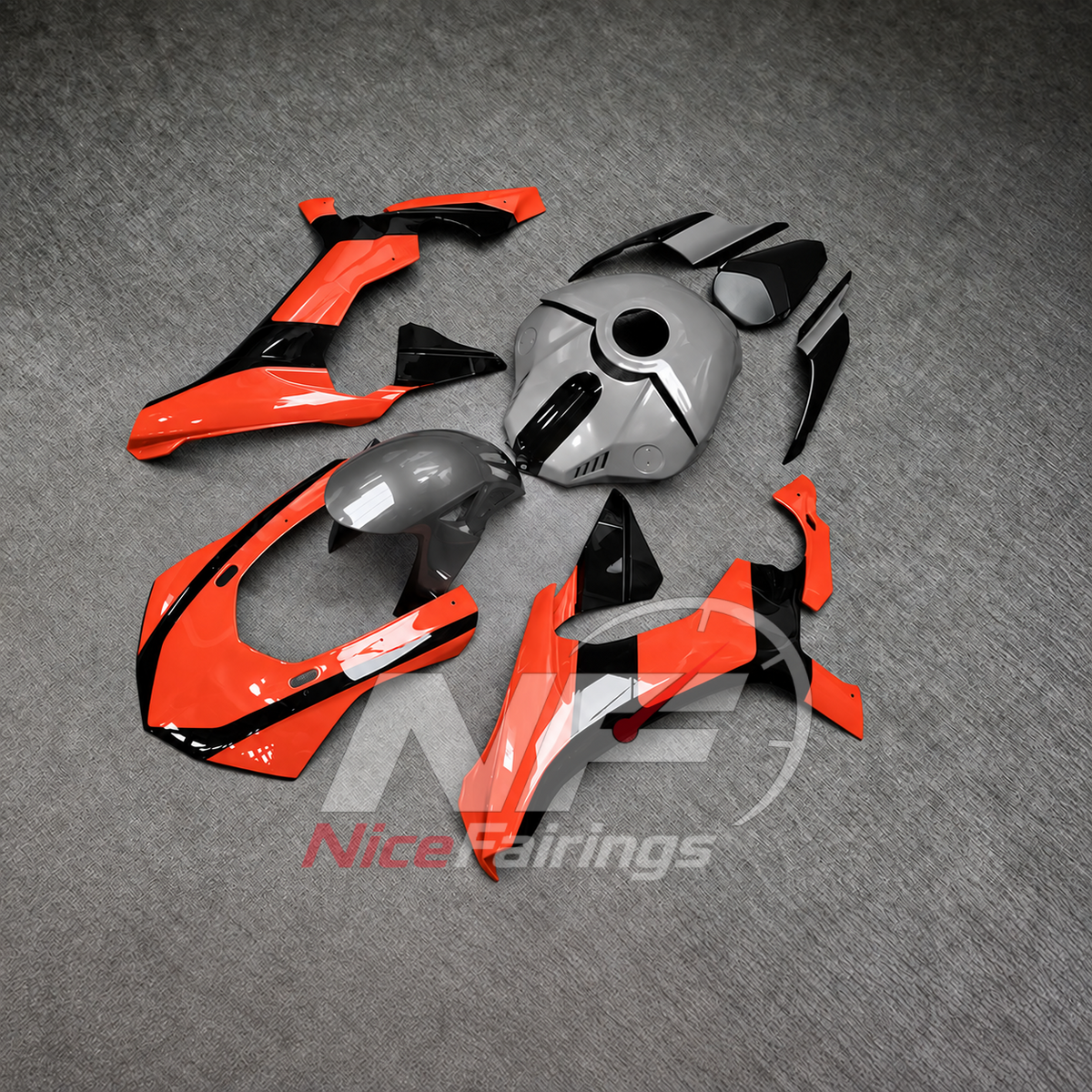 For Yamaha YZF-R1 2015-2019 Orange Grey Black Motorcycle Fairings | NiceFairings - front angle image