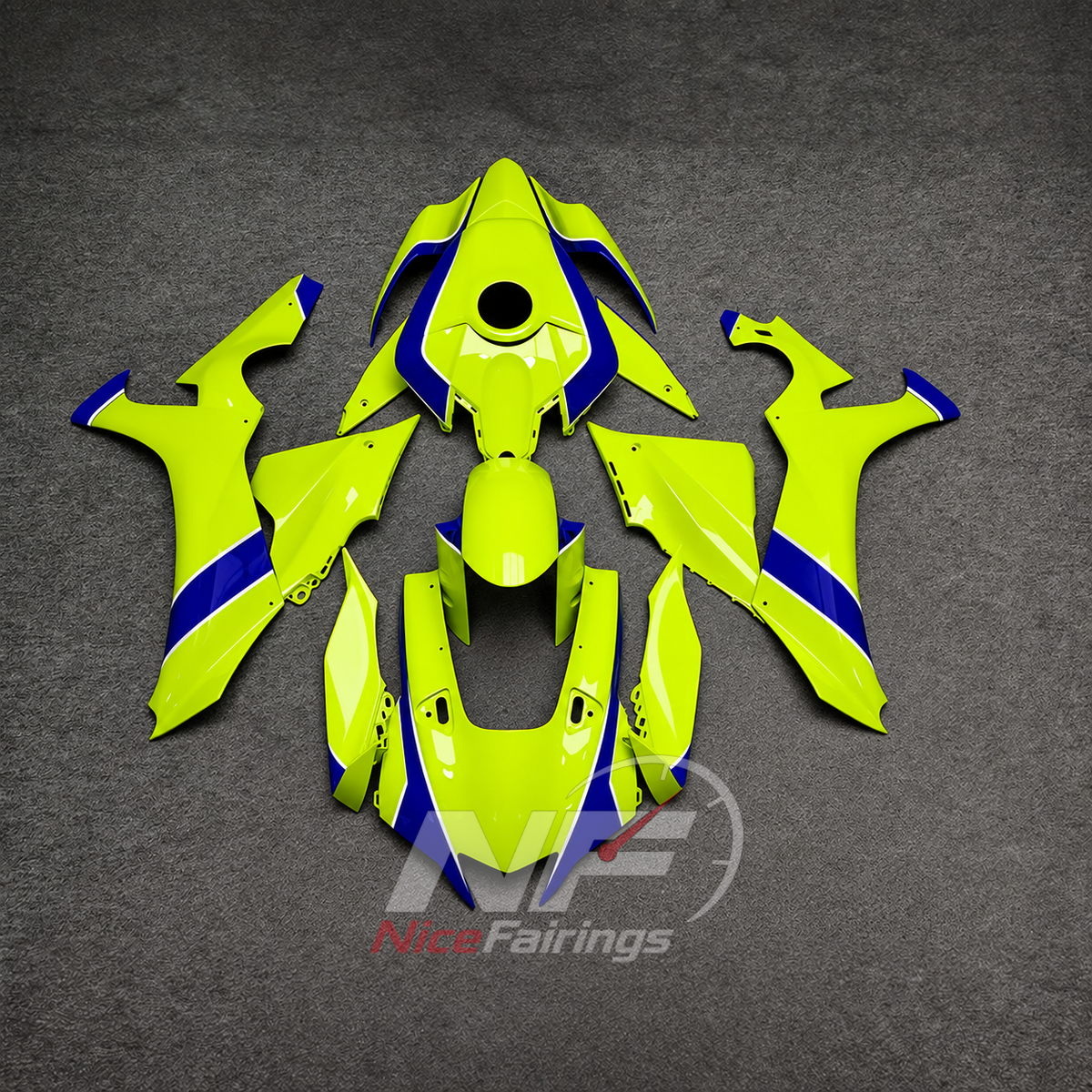 For Yamaha YZFR1 RN65 2020-2025 Neon Yellow Blue Fairings Kit | NiceFairings - main product image