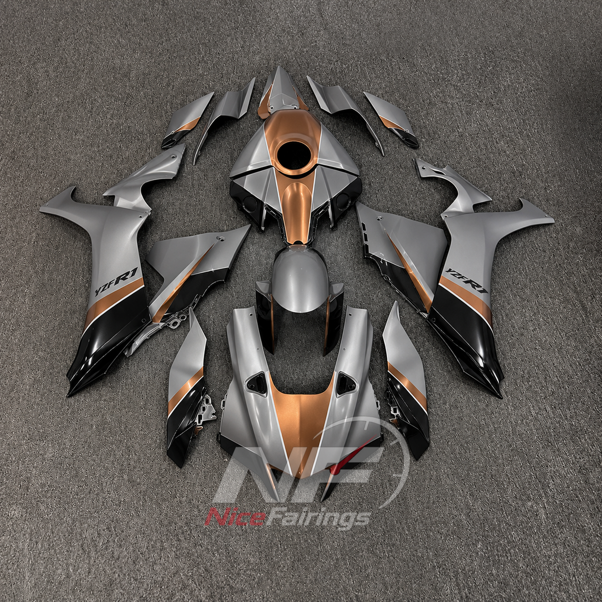 For Yamaha YZFR1 RN65 2020-2025 Grey Orange Fairings Kit | NiceFairings - main product image