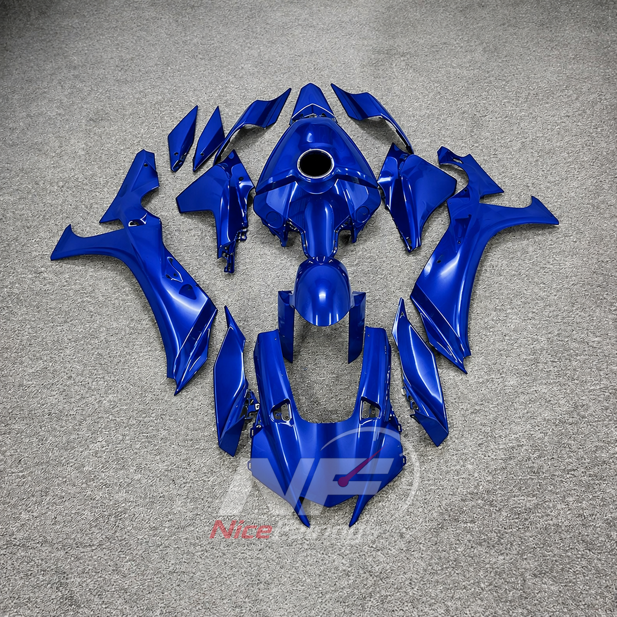 For Yamaha YZFR1 RN65 2020-2025 Neon Yellow Fairings Kit | NiceFairings - paint design NO.7 option image