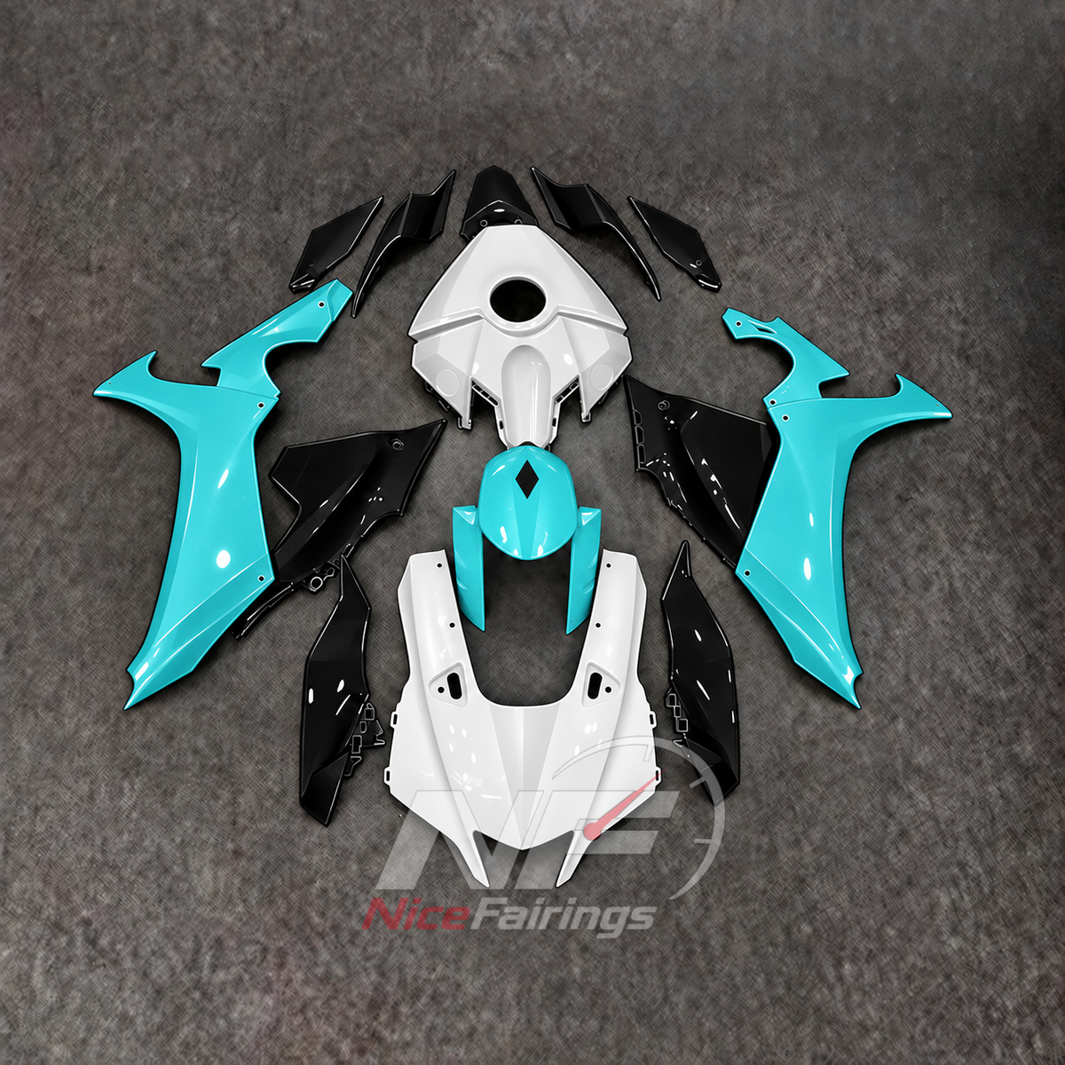 For Yamaha YZFR1 RN65 2020-2025 Turquoise White Fairings Kit | NiceFairings - main product image