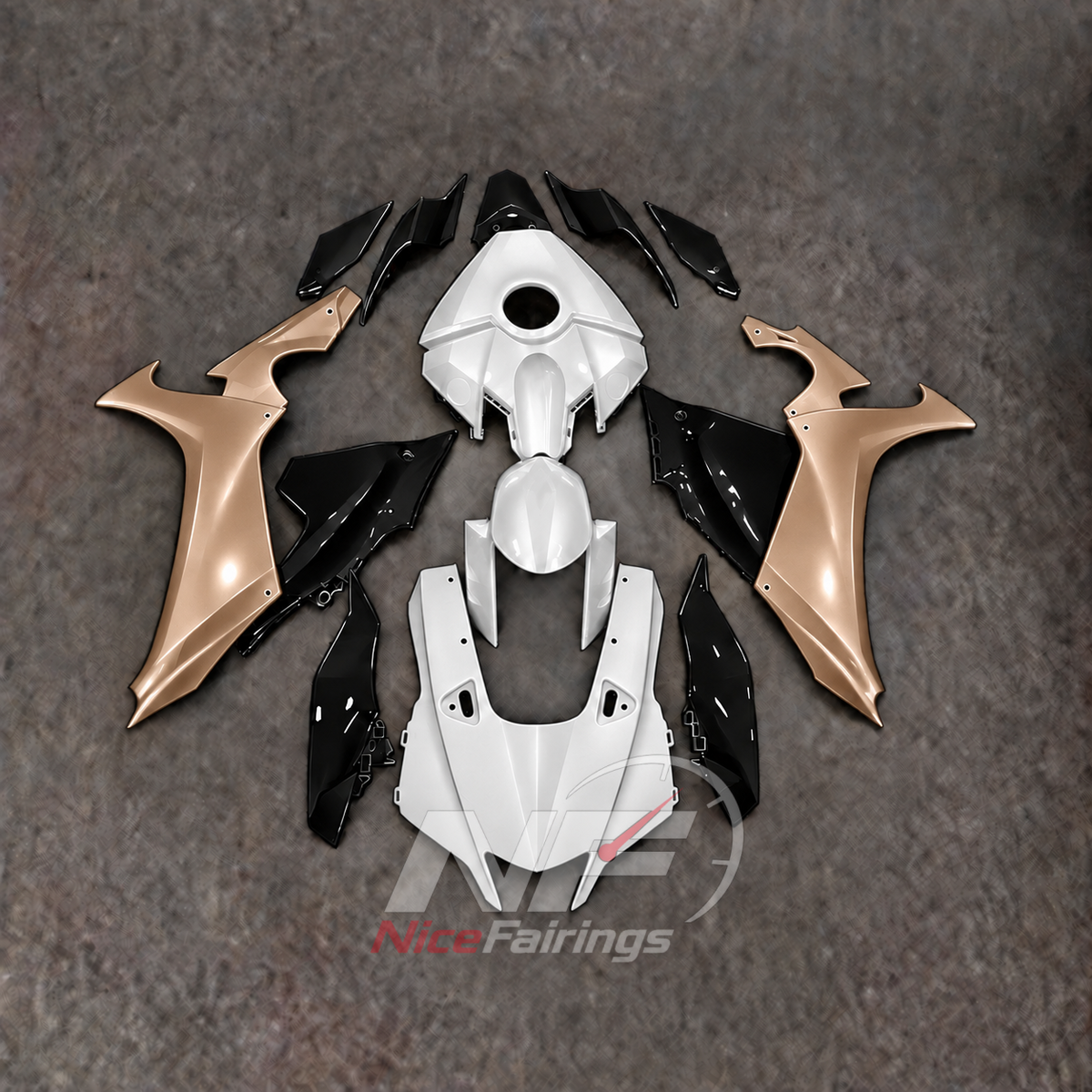 For Yamaha YZFR1 RN65 2020-2025 Gold White Black Fairings Kit | NiceFairings - main product image