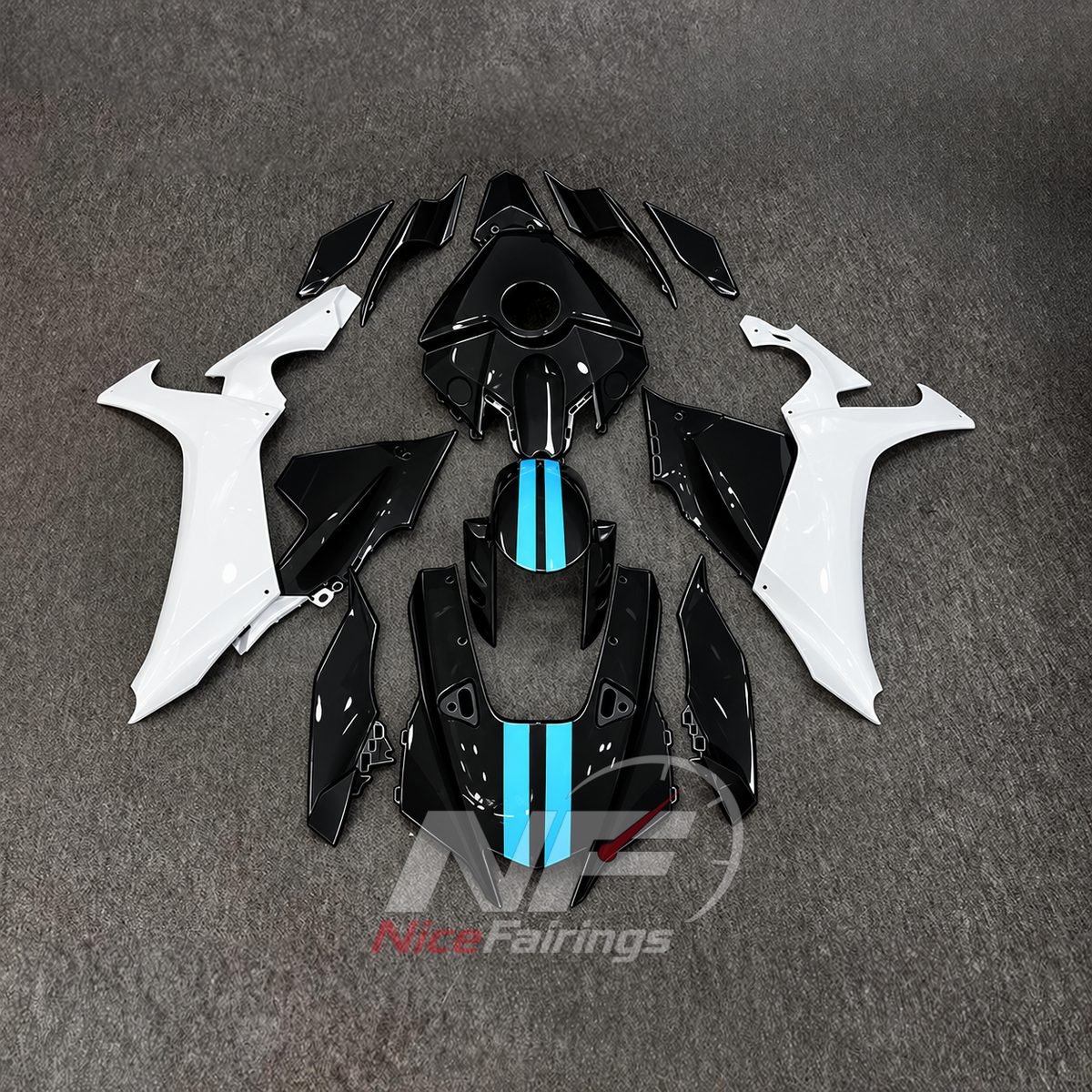 For Yamaha YZFR1 RN65 2020-2025 Black White Blue Fairings Kit | NiceFairings - main product image