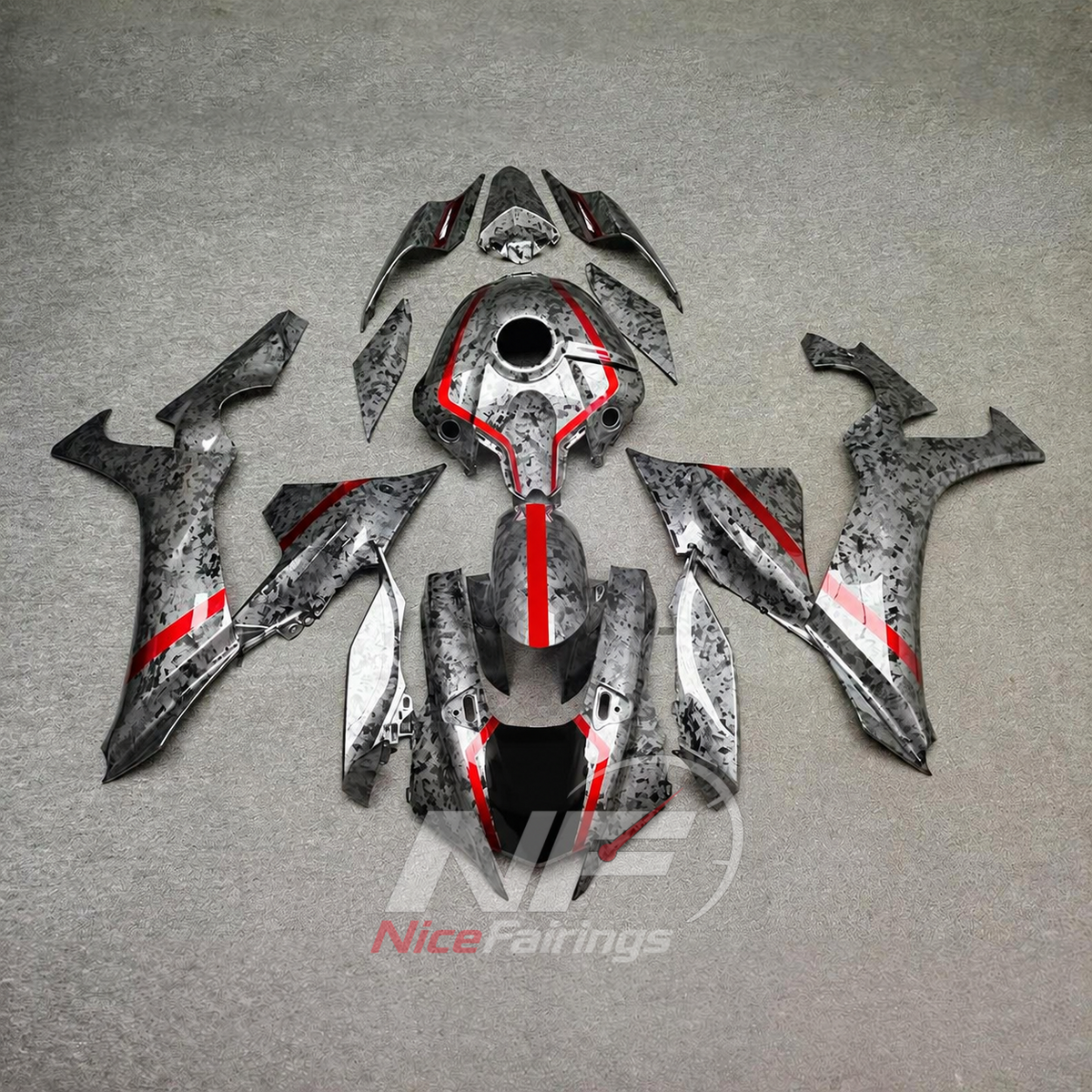 For Yamaha YZFR1 RN65 2020-2025 Black Blue Fairings Kit | NiceFairings - paint design NO.2 option image