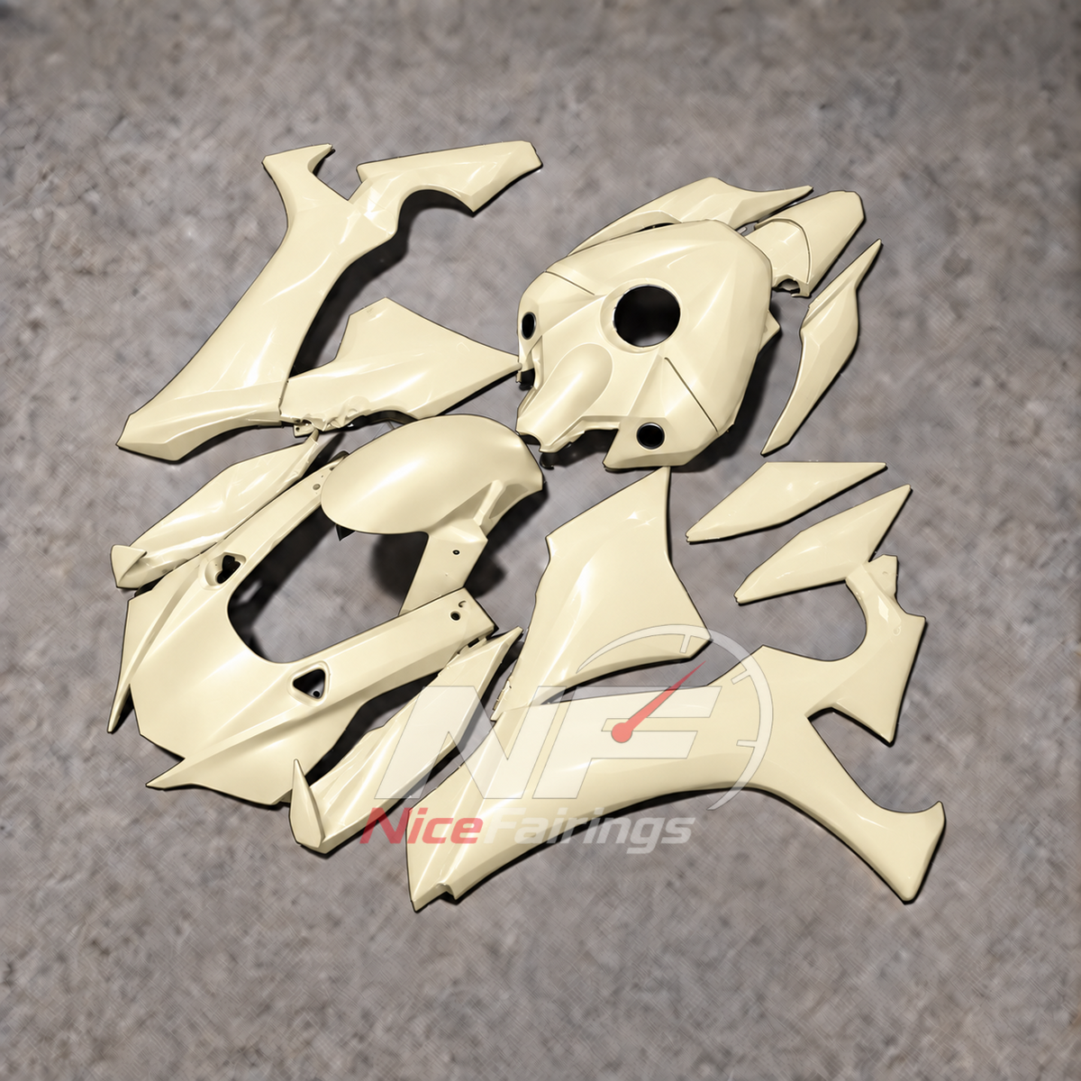 For Yamaha YZFR1 RN65 2020-2025 Cream Fairings Kit | NiceFairings - front angle image