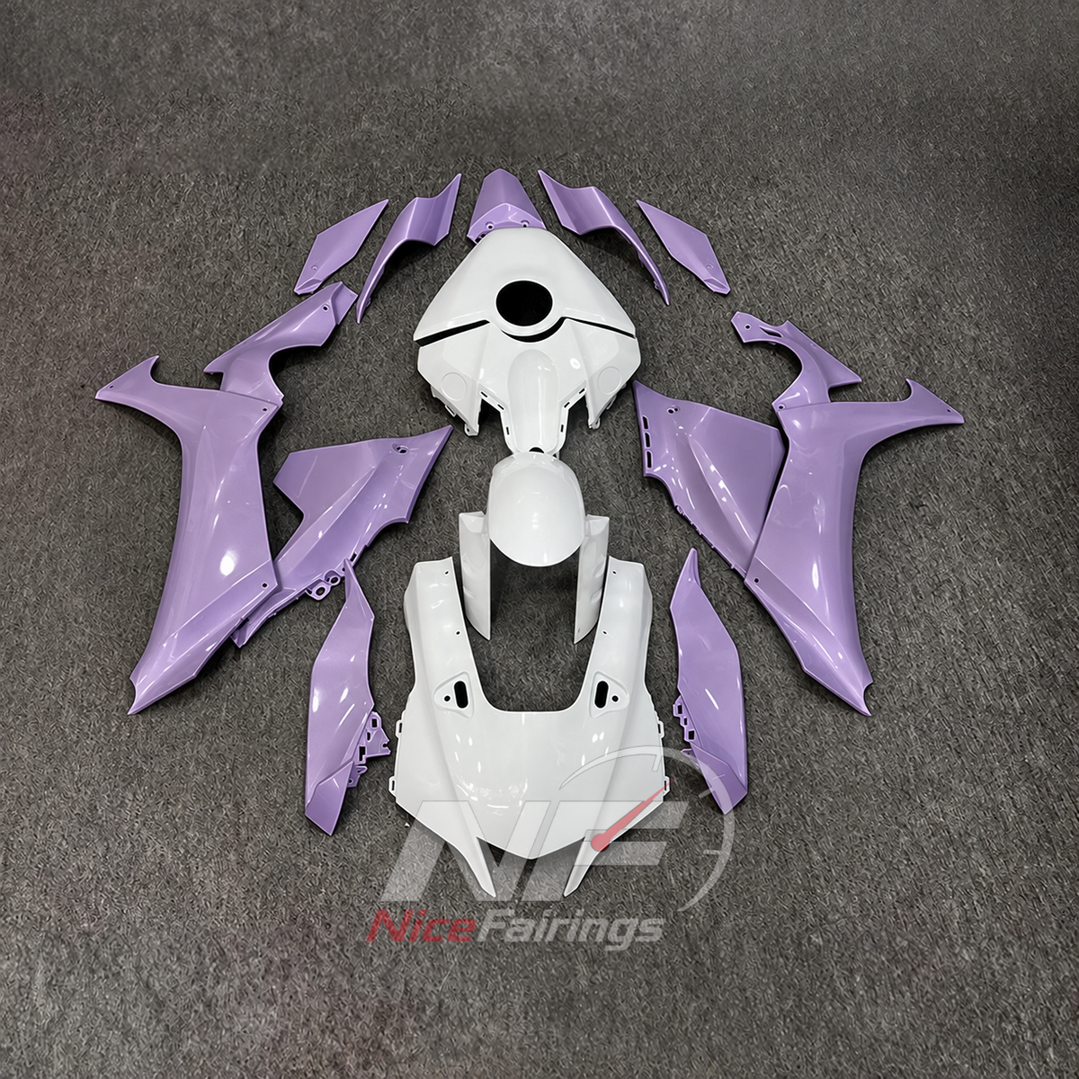 For Yamaha YZFR1 RN65 2020-2025 Purple White Fairings Kit | NiceFairings - main product image