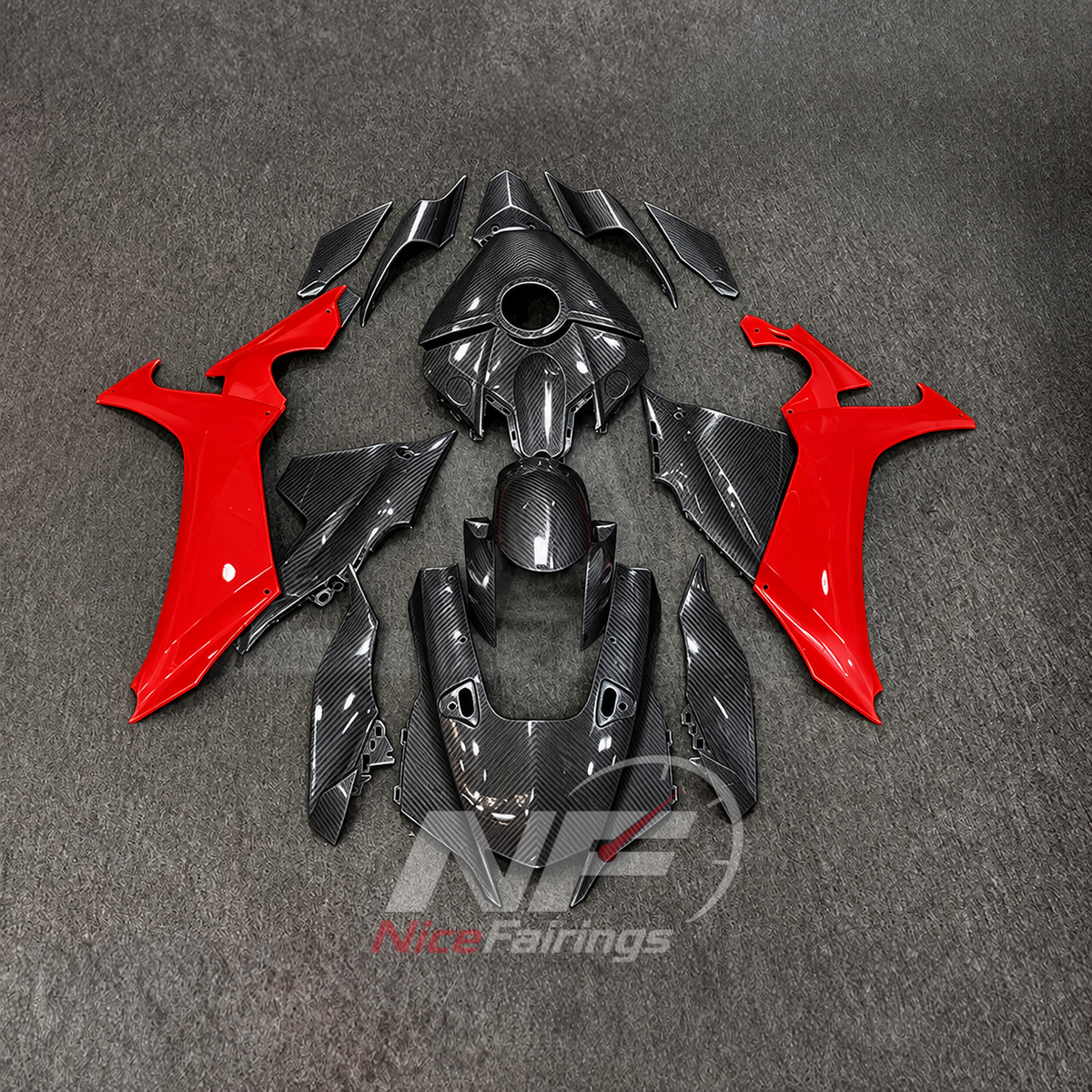 For Yamaha YZFR1 RN65 2020-2025 Grey Red Fairings Kit | NiceFairings - main product image