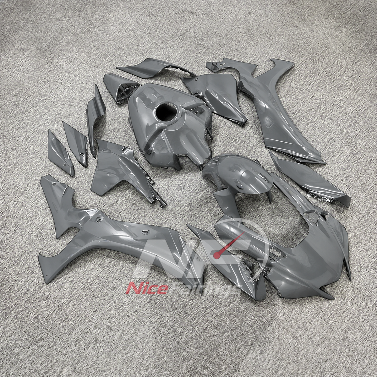 For Yamaha YZFR1 RN65 2020-2025 Grey Fairings Kit | NiceFairings - front angle image