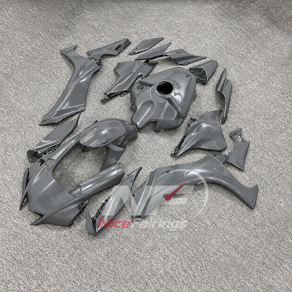 For Yamaha YZFR1 RN65 2020-2025 Grey Fairings Kit | NiceFairings - side angle image