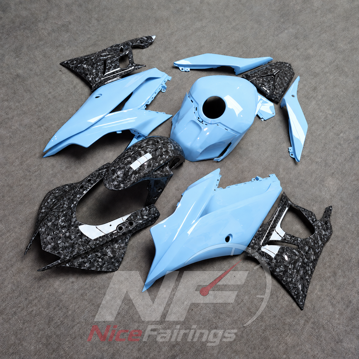 Aftermarket Motorcycle Fairing Kit Fits Yamaha YZF-R25 YZF-R3 2019-2024 | NiceFairings - front angle image