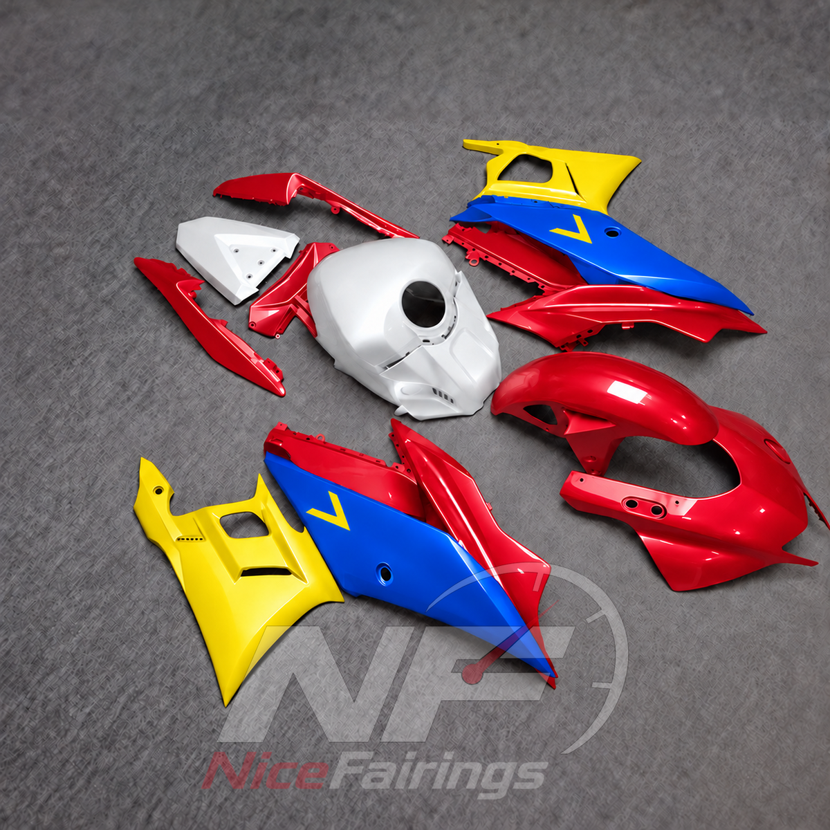 Custom-Painted Motorcycle Fairings Compatible with Yamaha YZF-R25 YZF-R3 2019-2024 | NiceFairings - front angle image