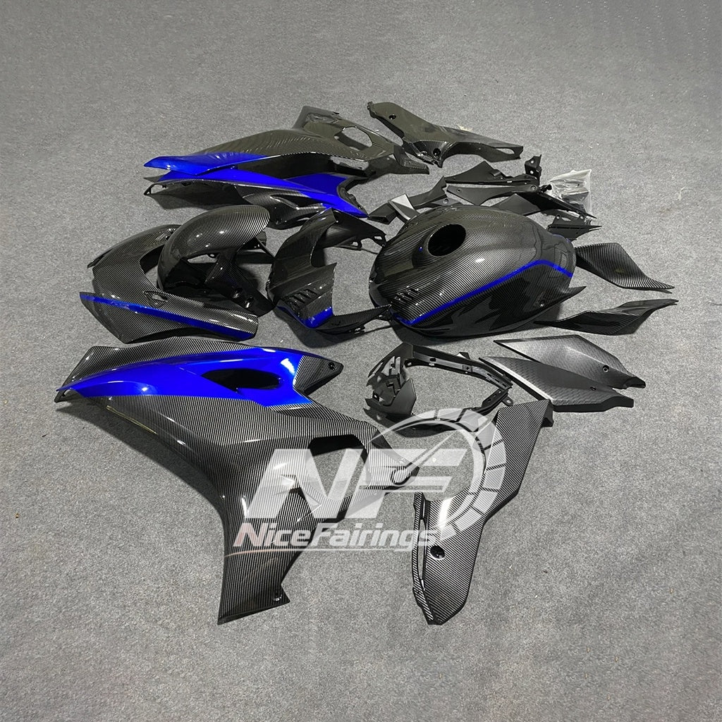 For YAMAHA YZF-R6 2017-2026 R6 Carbon Fiber Look Accents Aftermarket 100% Fit Sport Fairings Kit | NiceFairings - side angle image
