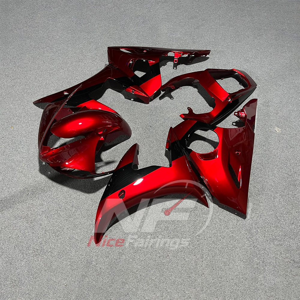 ABS Injection Fairing Kit Fits YAMAHA YZF-R6 RJ09 2003-2005 - Metallic Red | NiceFairings - side angle image