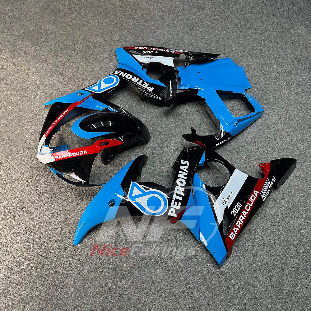 Sportbike ABS Bodywork Set Fits YAMAHA YZF-R6 RJ09 2003-2005 - Blue Graphic | NiceFairings - side angle image