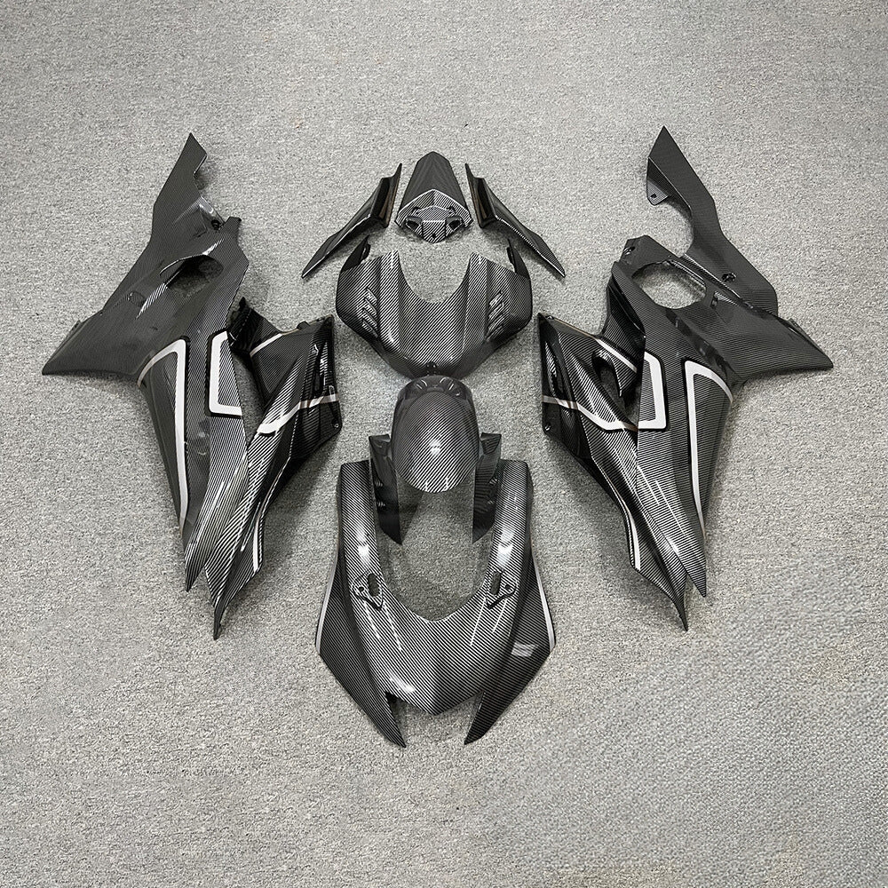 For YAMAHA YZF-R6 2017-2026 R6 17-26 Stealth Matte Black Carbon Look Aftermarket 10 Fairings Kit | NiceFairings - paint design NO.1 option image