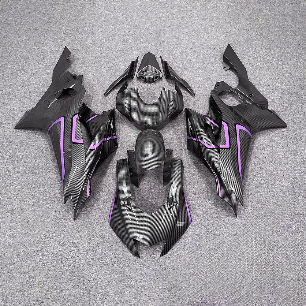 For YAMAHA YZF-R6 2017-2026 R6 17-26 Stealth Matte Black Carbon Look Aftermarket 10 Fairings Kit | NiceFairings - paint design NO.6 option image