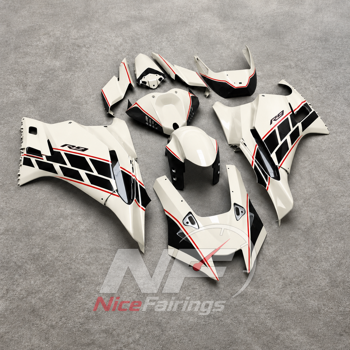 ABS Body Panel Kit Fits YAMAHA YZF-R9 2025-2026 - White Painted | NiceFairings - front angle image