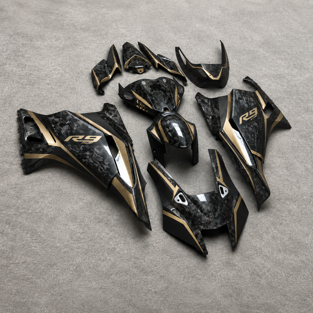 ABS Injection Bodywork Kit Fits YAMAHA YZF-R9 2025-2026 - Black Replacement | NiceFairings - front angle image