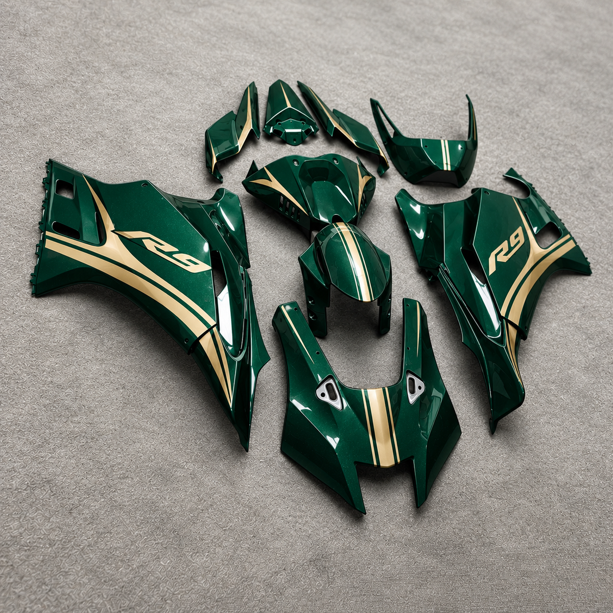 ABS Injection Cowling Kit Fits YAMAHA YZF-R9 2025-2026 - Green Replacement | NiceFairings - front angle image