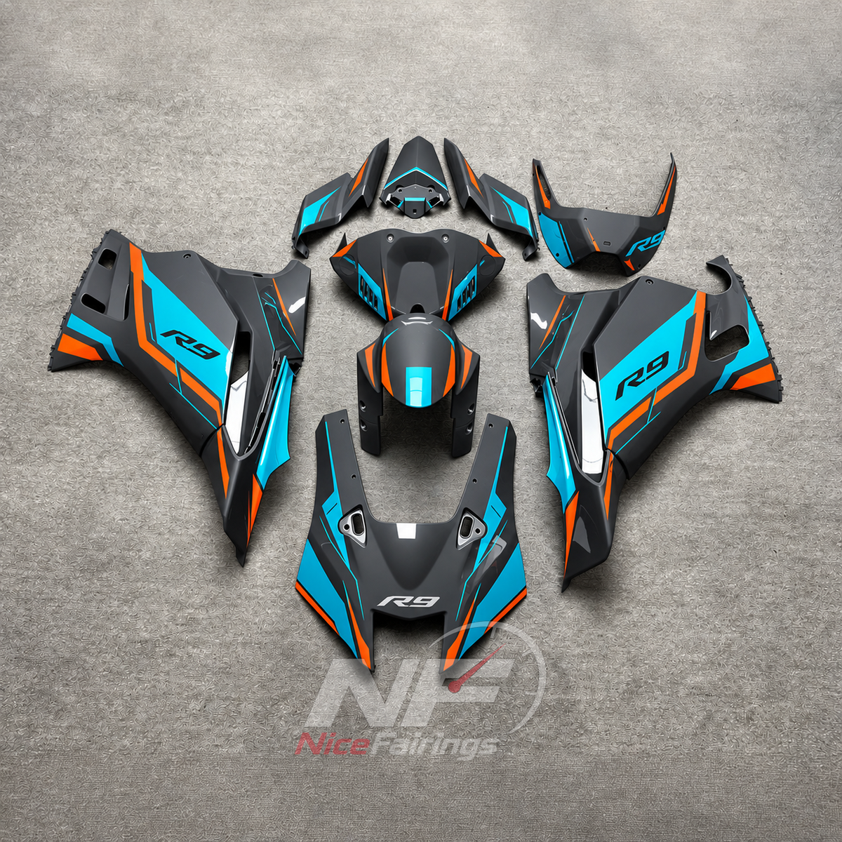 ABS Injection Sportbike Fairing Kit Fits YAMAHA YZF-R9 2025-2026 - Blue Custom-Painted | NiceFairings - paint design NO.2 option image