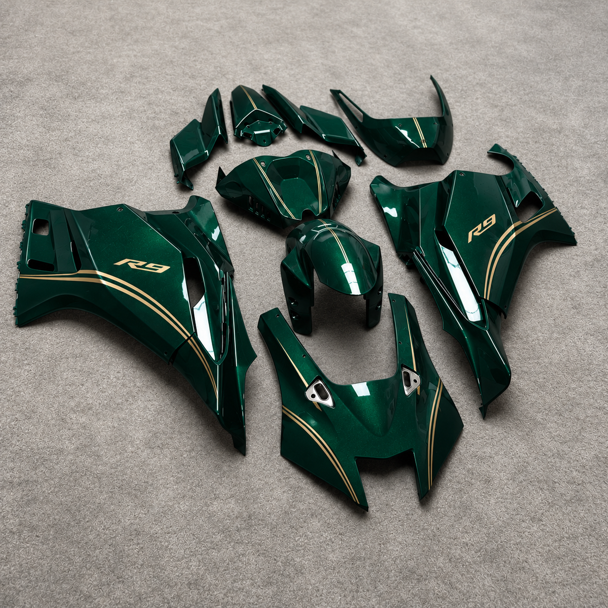 ABS Fairing Panel Kit Fits YAMAHA YZF-R9 2025-2026 - Green Aftermarket | NiceFairings - front angle image