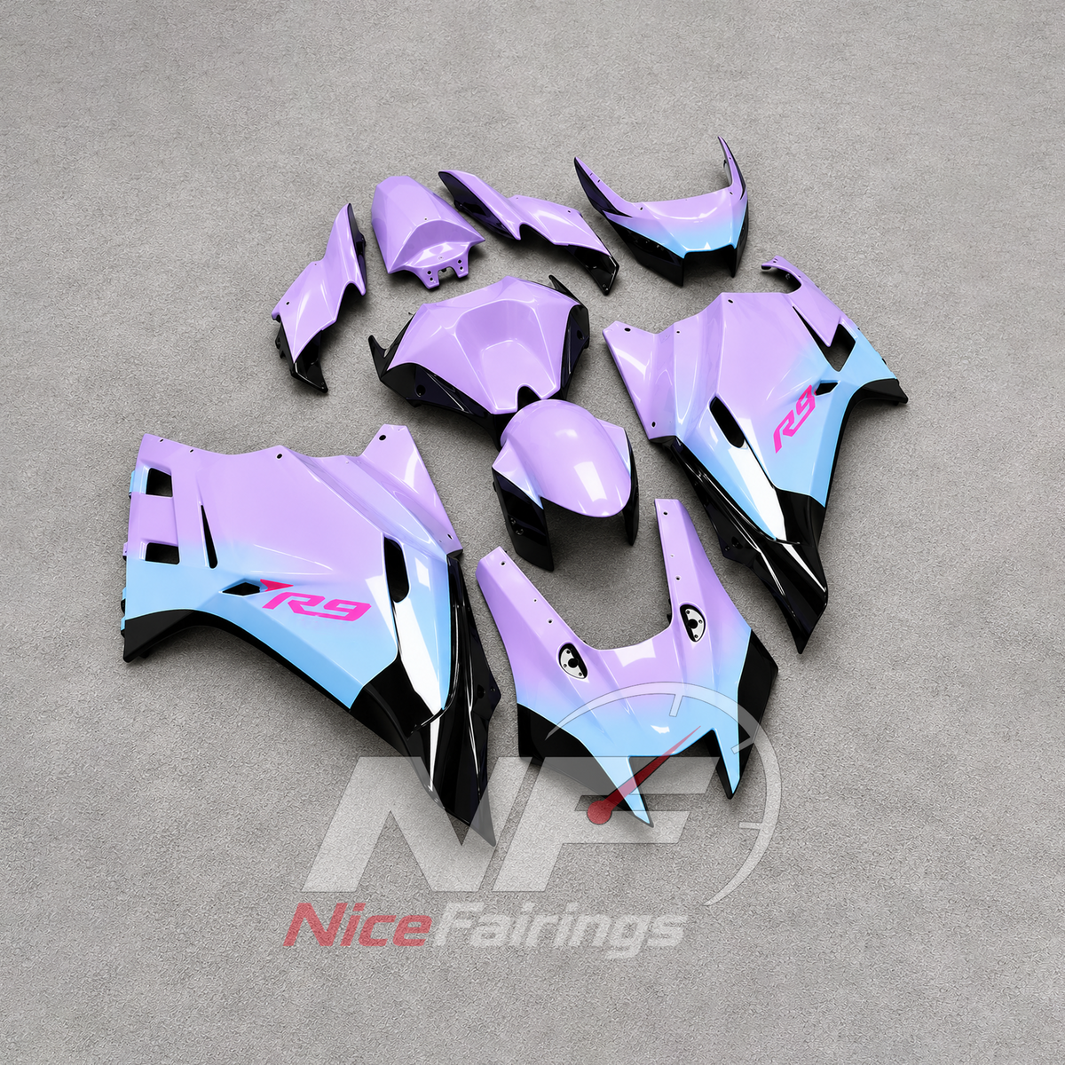 ABS Plastic Cowling Panel Set Fits YAMAHA YZF-R9 2025-2026 - Purple Aftermarket | NiceFairings - front angle image
