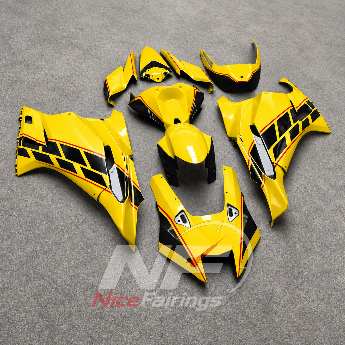 Injection-Molded Cowling Set Fits YAMAHA YZF-R9 2025-2026 - Yellow Replacement | NiceFairings - front angle image
