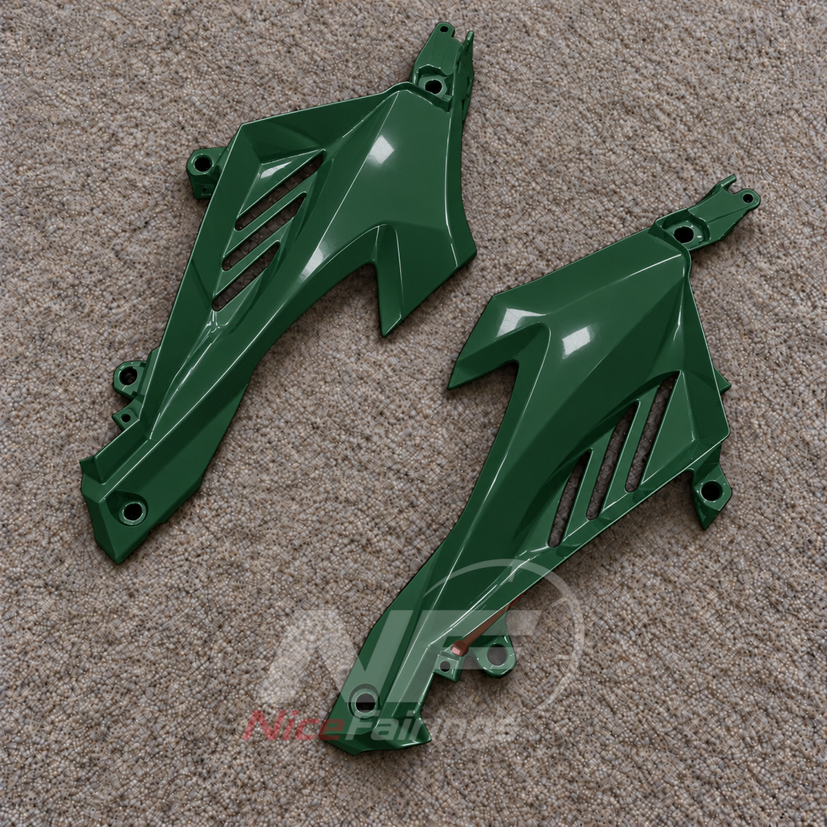 Sportbike Fairing Kit Fits 2023-2026 YAMAHA YZF-R125 - ABS Plastic Bodywork - Green Cream Black | NiceFairings - front angle image