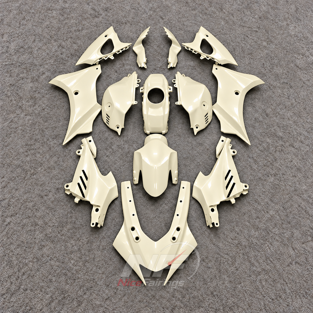 Fairings Kit Fits 2023-2026 YAMAHA YZF-R125 - ABS Plastic Bodywork - Matte Black | NiceFairings - paint design NO.5 option image