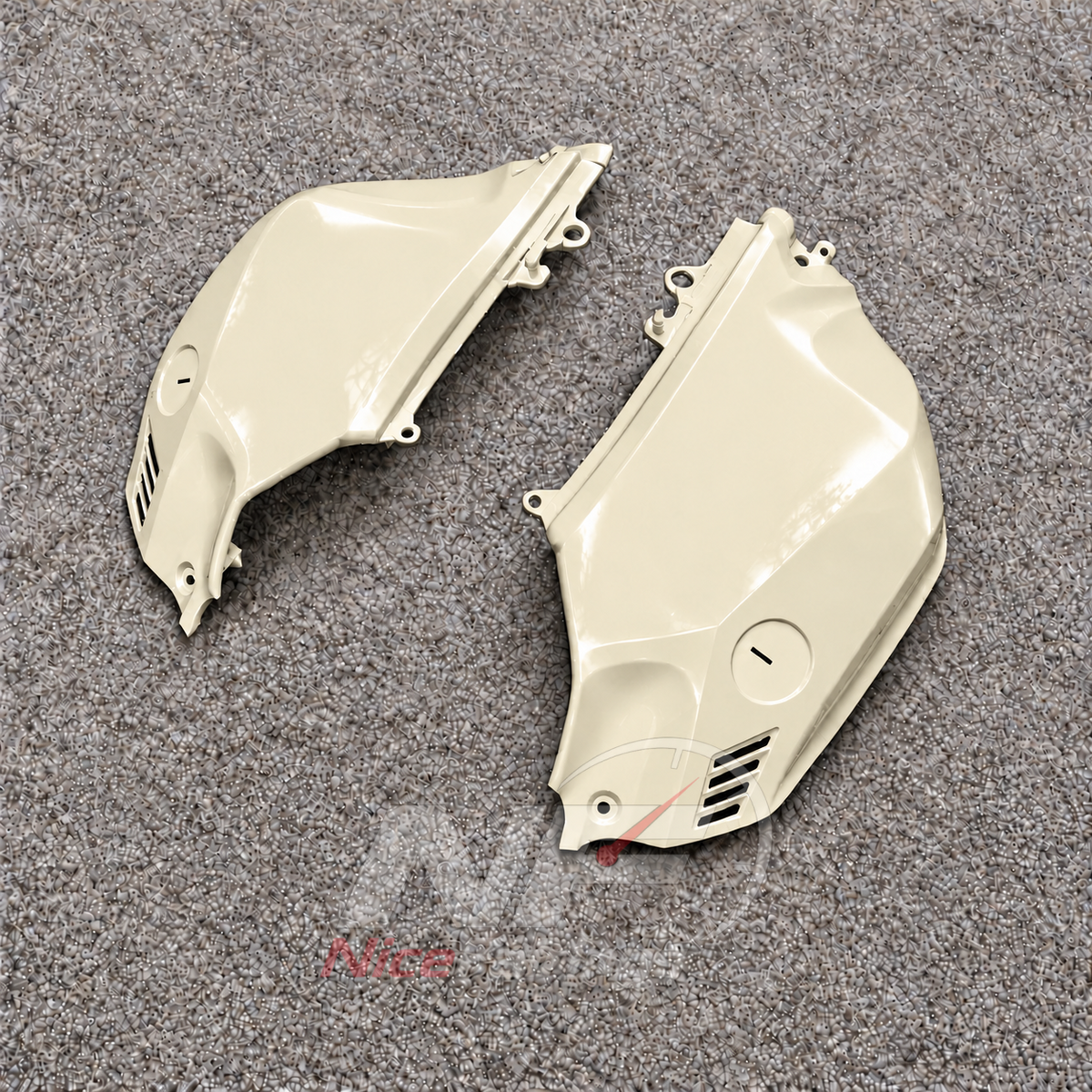 Custom Fairings Fit 2023-2026 YAMAHA YZF-R125 - ABS Plastic Bodywork - Cream | NiceFairings - front angle image