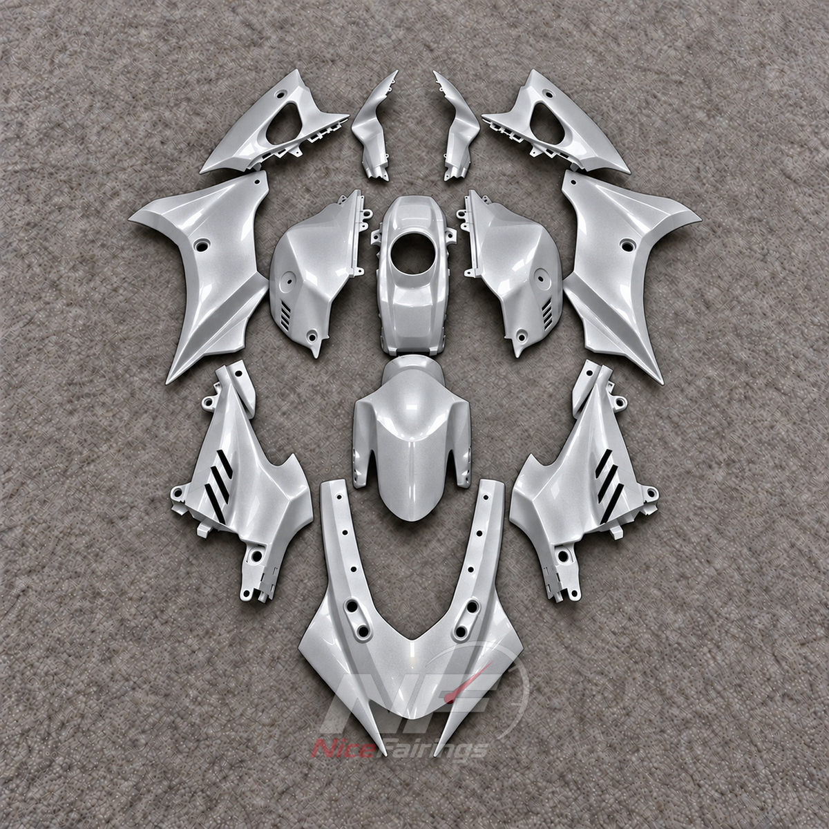 Custom Fairings Fit 2023-2026 YAMAHA YZF-R125 - ABS Plastic Bodywork - Cream | NiceFairings - paint design NO.2 option image