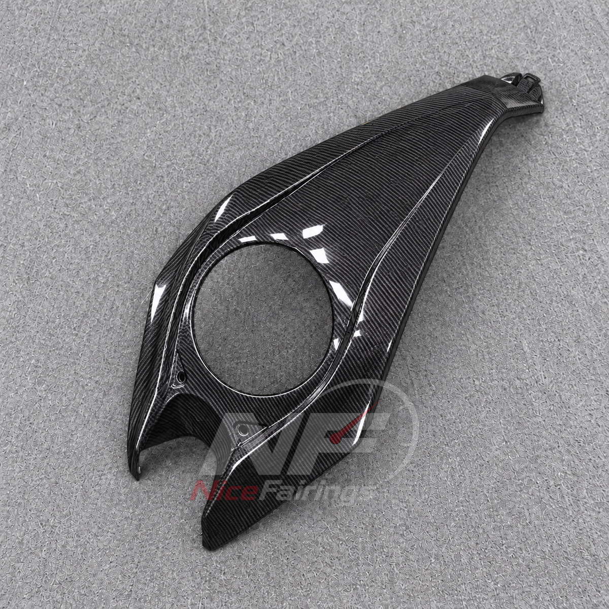 Aftermarket Fairing Kit Fits 2026 KAWASAKI Z1100 - ABS Plastic Bodywork - Black Carbon Fiber Look | NiceFairings - front angle image