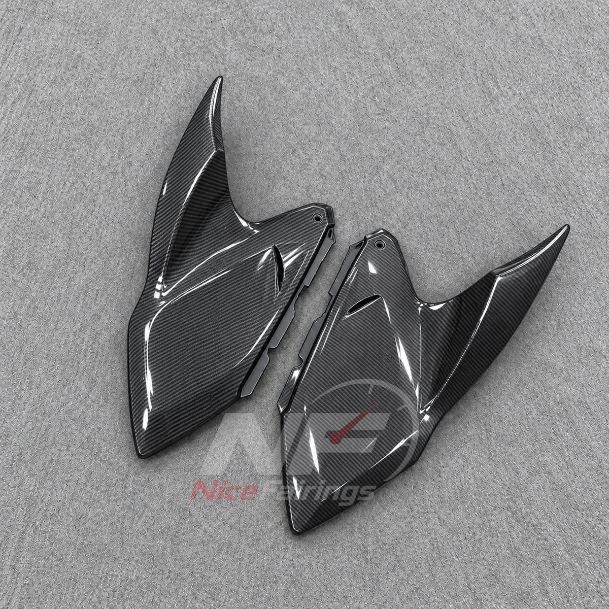 Aftermarket Fairing Kit Fits 2026 KAWASAKI Z1100 - ABS Plastic Bodywork - Black Carbon Fiber Look | NiceFairings - rear angle image
