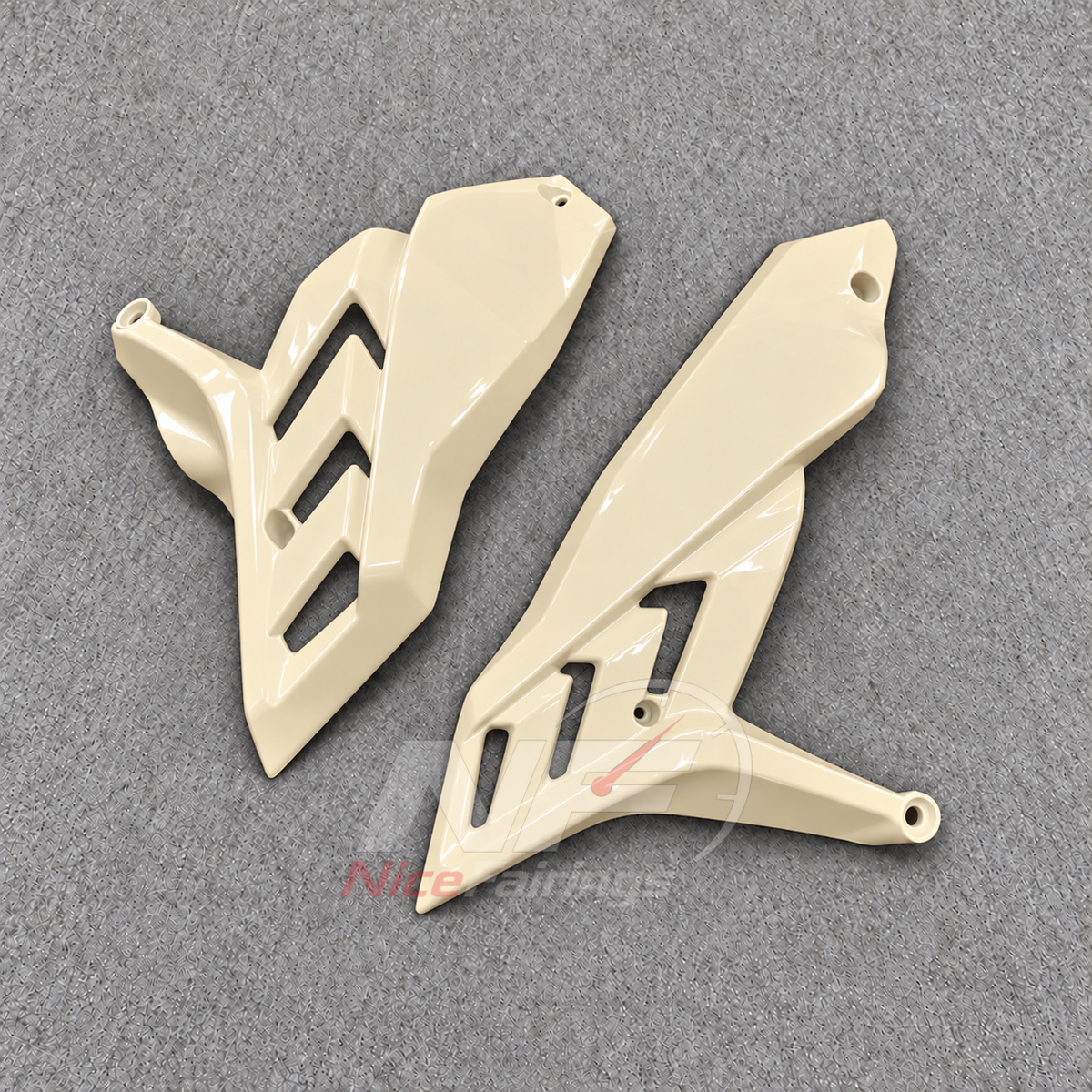 Fairings Kit Fits 2026 KAWASAKI Z1100 - Injection-Molded ABS Plastic - Ivory Black | NiceFairings - front angle image