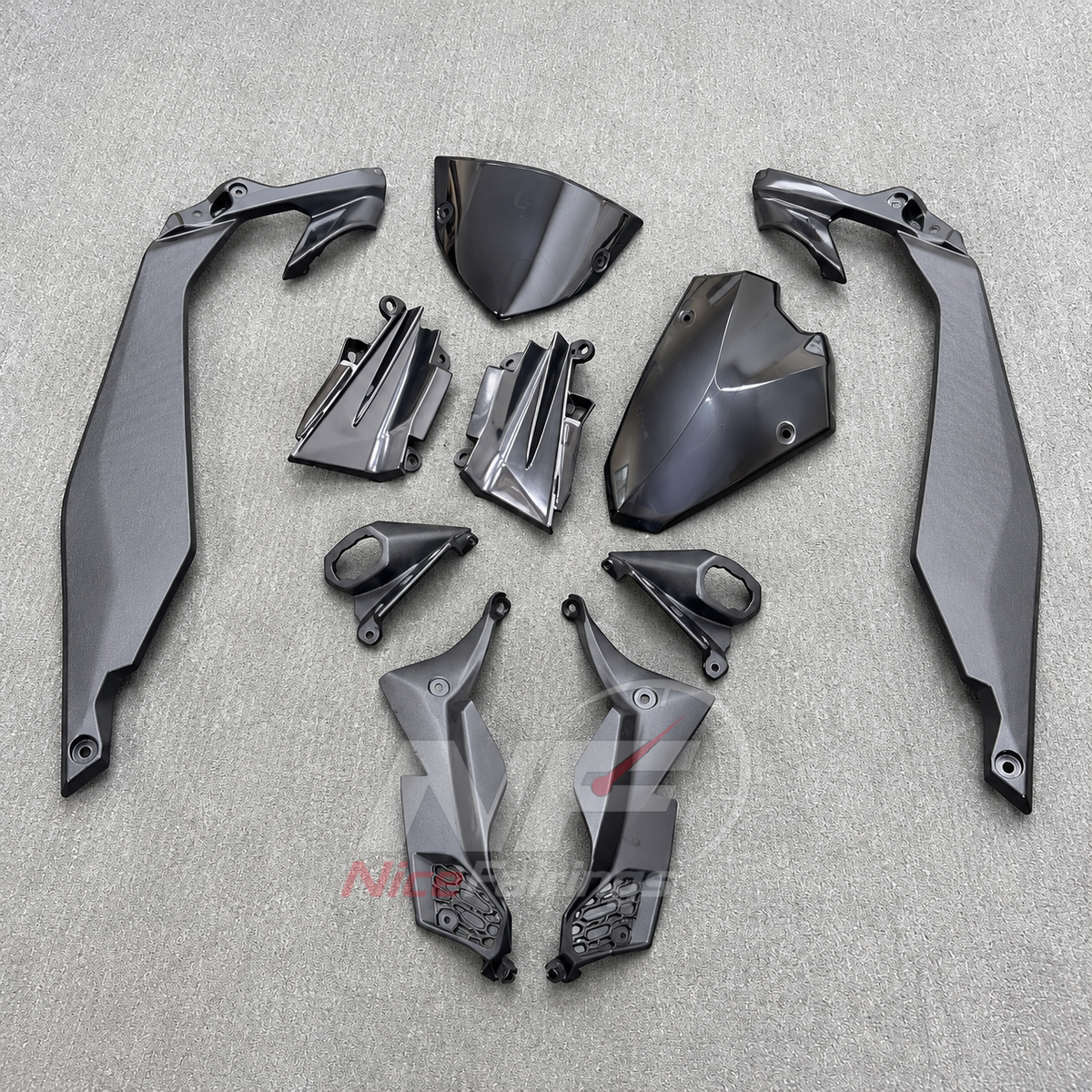 Aftermarket Fairing Kit Fits 2026 KAWASAKI Z1100 - ABS Plastic Bodywork - Black Carbon Fiber Look | NiceFairings - accessories image