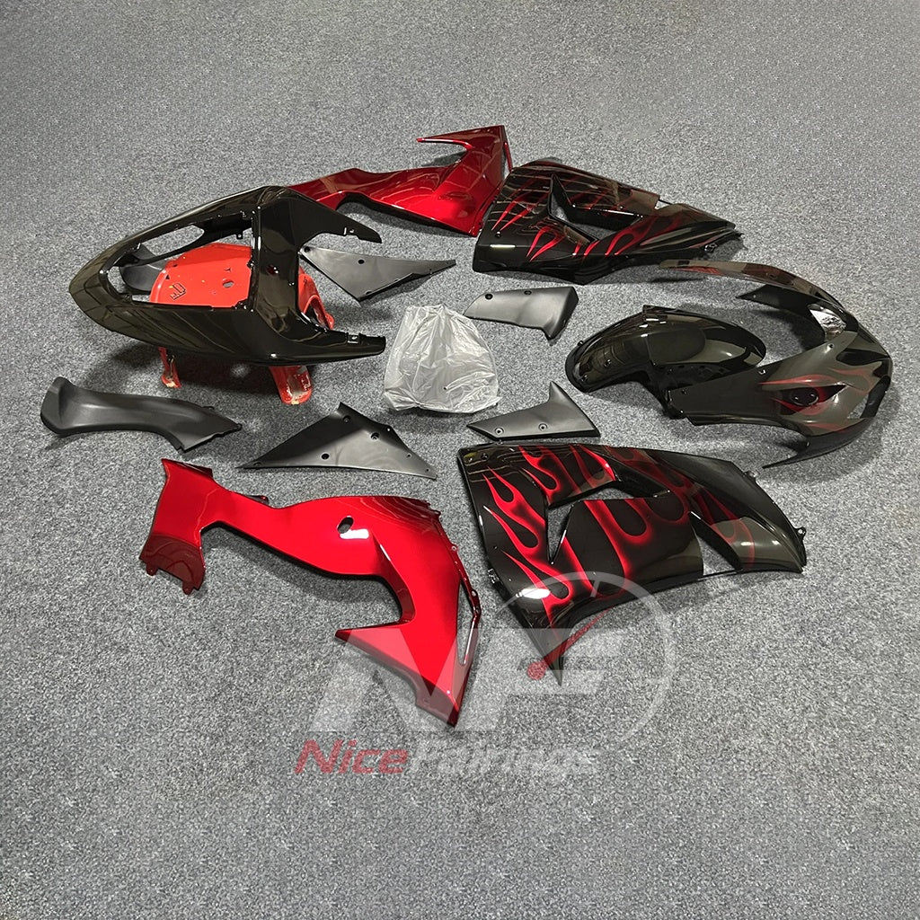 Custom Fairings Compatible with 2006-2007 KAWASAKI ZX10R - Injection-Molded ABS | NiceFairings - front angle image
