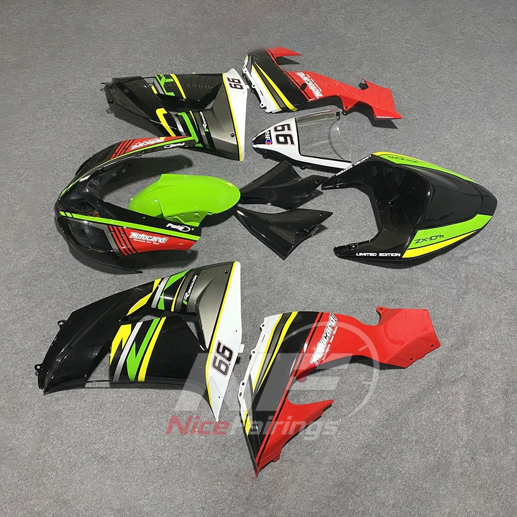 Fairing Kit Fits 2006-2007 KAWASAKI ZX10R - ABS Injection Bodywork | NiceFairings - side angle image