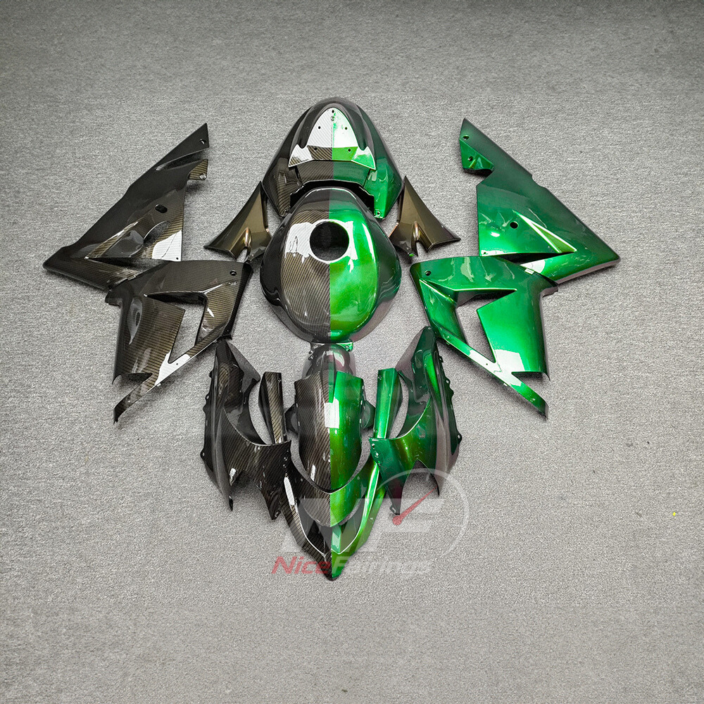 KAWASAKI ZX10R 2004-2005 - Green-carbon split - paint design NO.3 option image