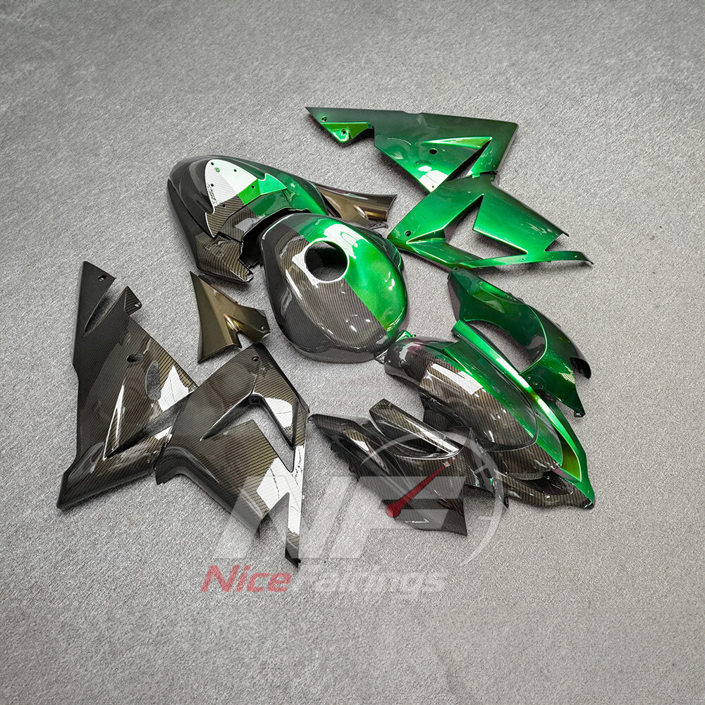 Fairing Kit Fits 2004-2005 KAWASAKI ZX10R - ABS - Carbon Fiber Look | NiceFairings - front angle image