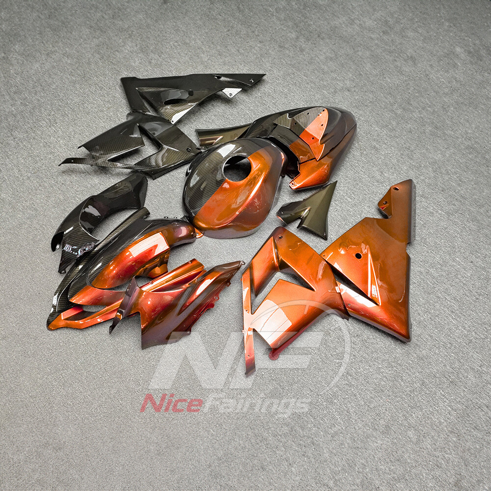 Aftermarket Fairing Kit Fits 2004-2005 KAWASAKI ZX10R - ABS - Carbon Fiber Look | NiceFairings - side angle image