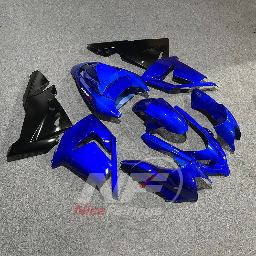 Fairing Kit Fits 2004-2005 KAWASAKI ZX10R - ABS Plastic - Blue | NiceFairings - front angle image