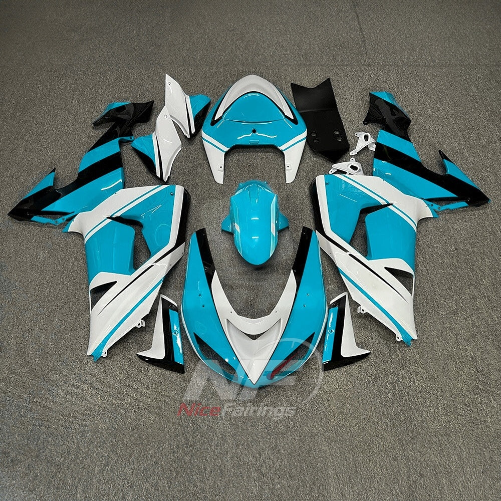 KAWASAKI ZX10R 2006-2007 - Turquoise-white panels - paint design NO.9 option image