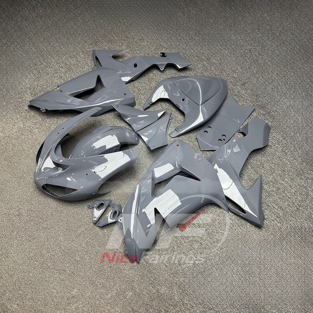 Fairing Kit Fits 2006-2007 KAWASAKI ZX10R - ABS Plastic Bodywork - Gray | NiceFairings - front angle image