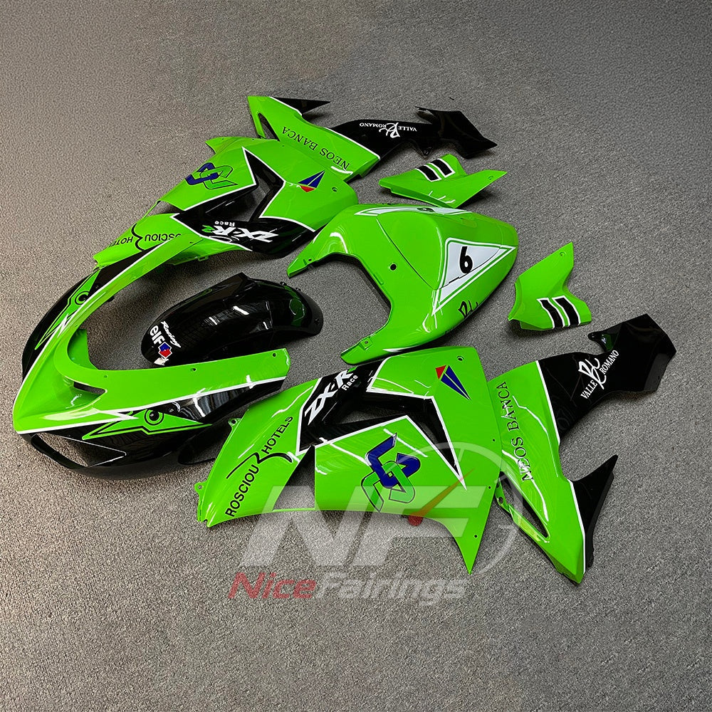 Fairings Kit Fits 2006-2007 KAWASAKI ZX10R - Injection-Molded ABS Bodywork | NiceFairings - front angle image